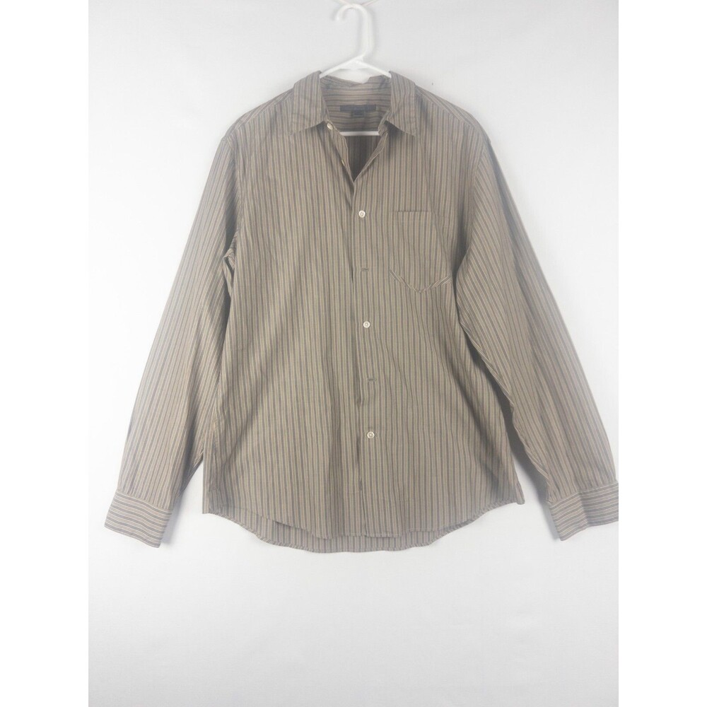 John Varvatos Shirt Mens L Striped‎ Button Up Pockets Long Sleeve Casual